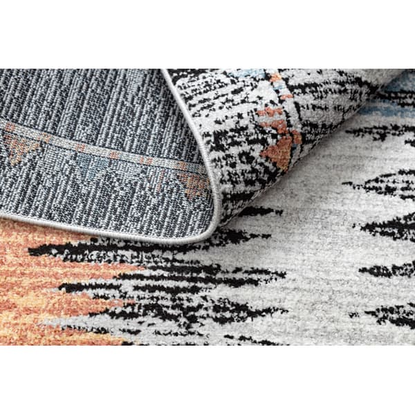 Modern matta BELLE BR23A svart / rosa Fringe, 80x150 cm
