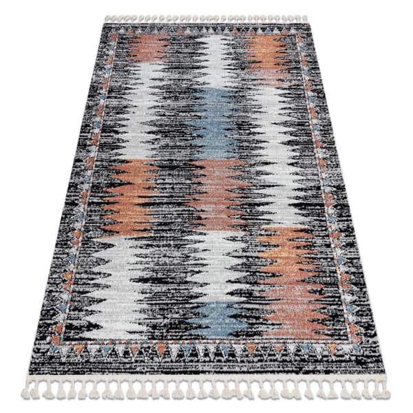 Tæppe BELLE BR23A moderne sort / lyserød kvaster, 200x290 cm