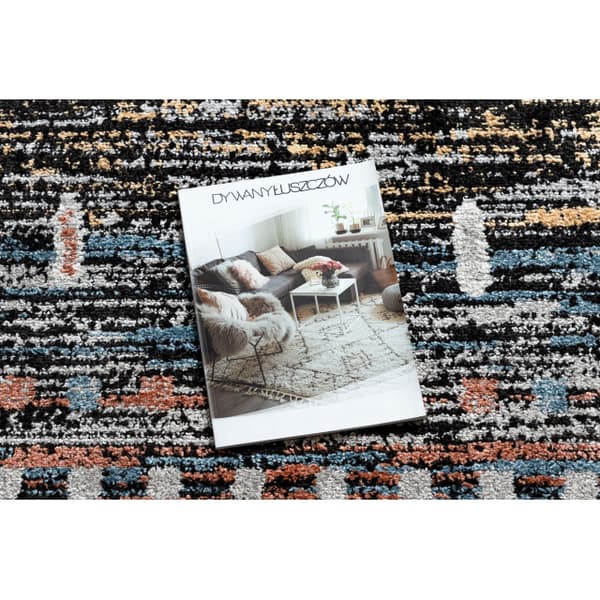 Modern matta BELLE BR36A svart / rosa Fringe, 120x170 cm