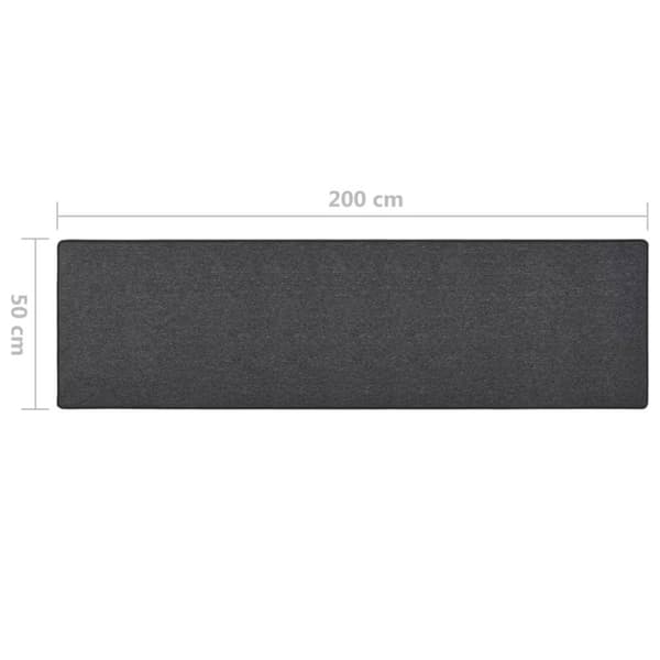 vidaXL tæppeløber 50x200 cm antracitgrå
