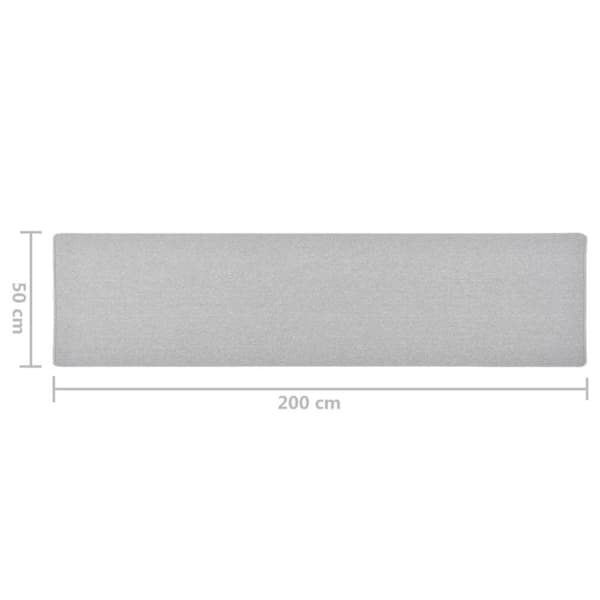 vidaXL Käytävämatto vaaleanharmaa 50x200 cm