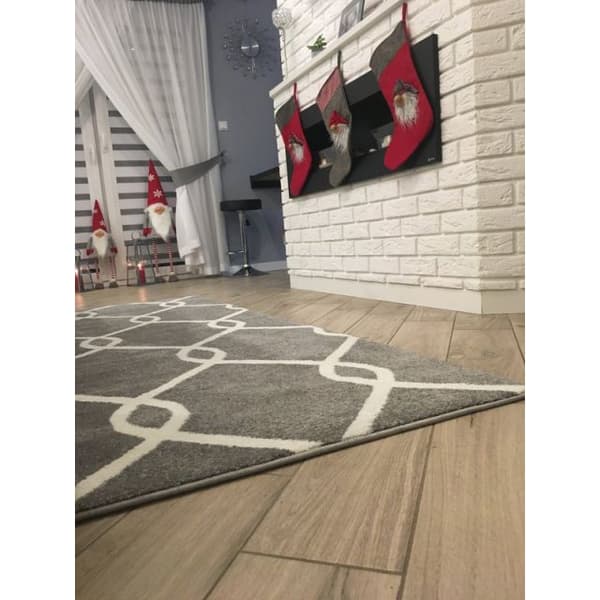 Matto SKETCH - F934 harmaa/kerma trellis, 200x290 cm