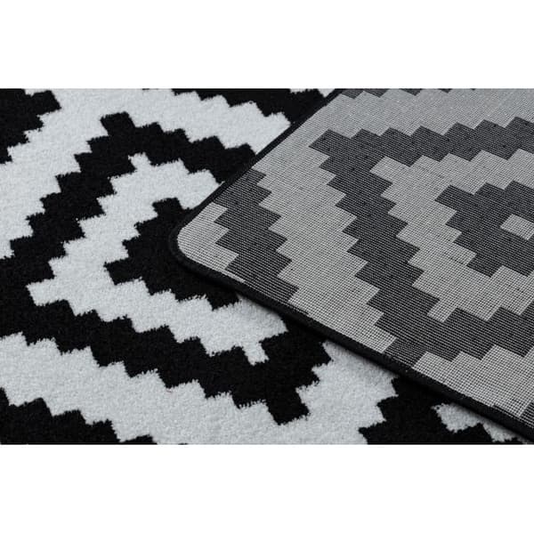 Matta SKETCH - F998 kräm/svart - Squares, 180x270 cm