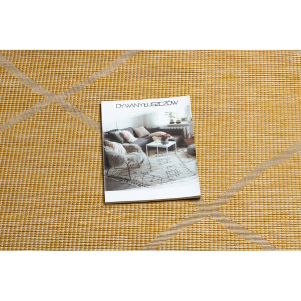 Sisaltæppe SISAL flatbed PATIO diamanter 3075 gul / beige, 155x220 cm