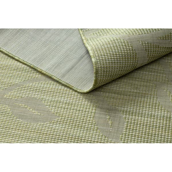 Sisaltæppe SISAL flatbed PATIO blade 3045 grøn / beige, 78x150 cm