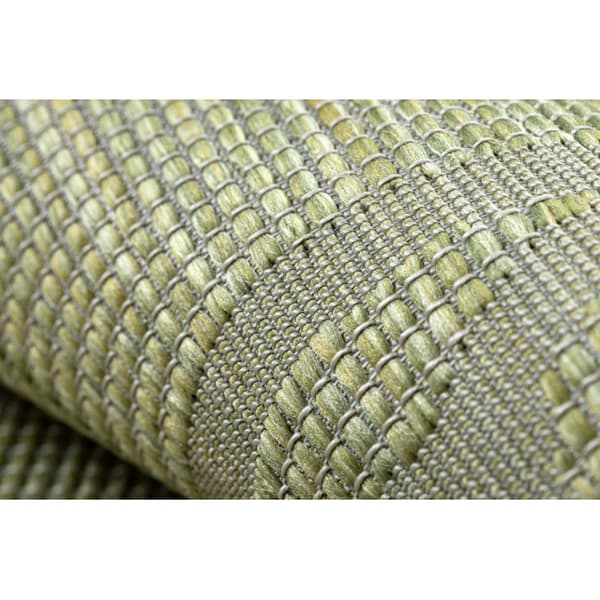 Sisaltæppe SISAL flatbed PATIO blade 3045 grøn / beige, 78x150 cm