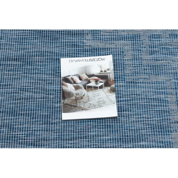 Matta SISAL PATIO 3071 grekisk Flatvävd mörkblå / beige, 194x290 cm