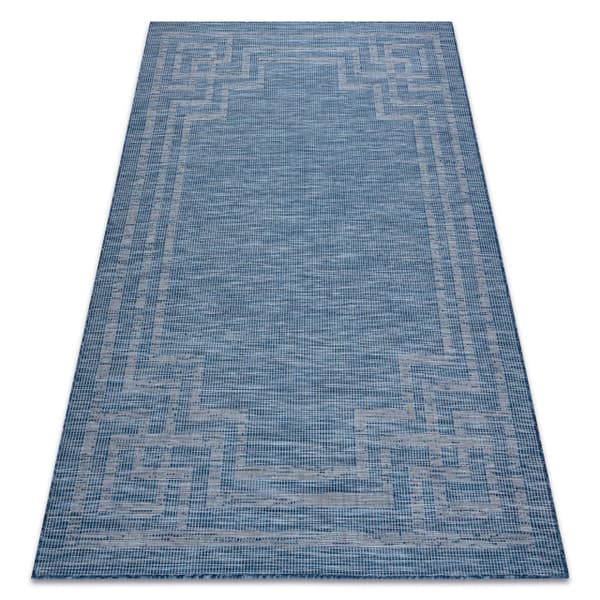 Matta SISAL PATIO 3071 grekisk Flatvävd mörkblå / beige, 194x290 cm