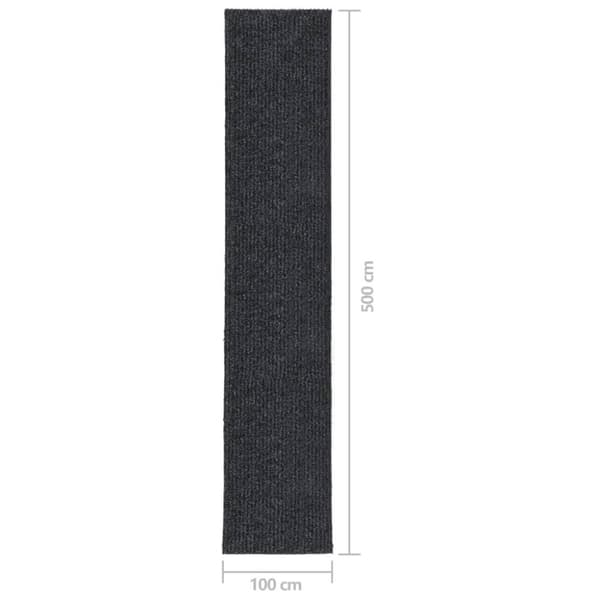 vidaXL Smussfangende teppeløper antrasitt 100x500 cm