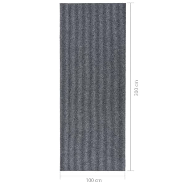 vidaXL Käytävän kuramatto 100x300 cm harmaa