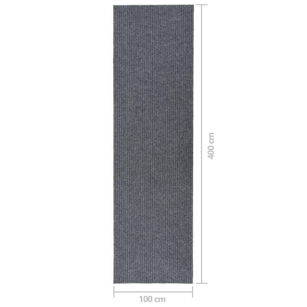 vidaXL snavsbestandig tæppeløber 100x400 cm grå