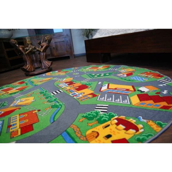 Tæppe børns HJUL LITTLE GOLIATH - velour, cirkel 170 cm