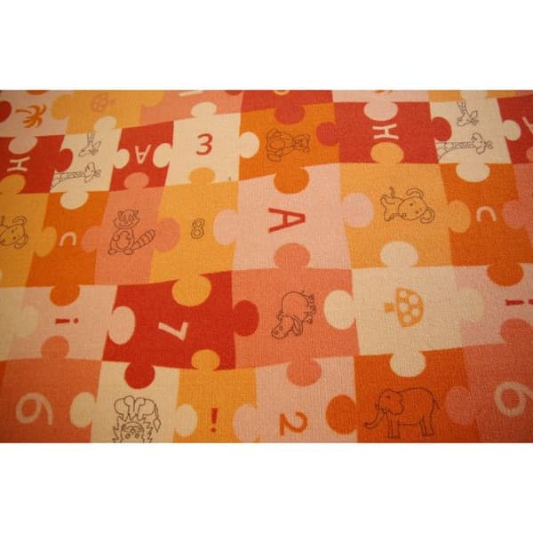 Lasten Matto PUZZLE oranssi , 100x250 cm