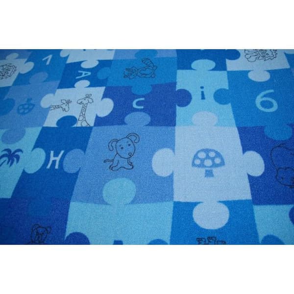 Lasten Matto PUZZLE sininen, 100x150 cm