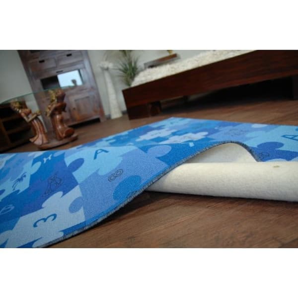 Lasten Matto PUZZLE sininen, 100x300 cm