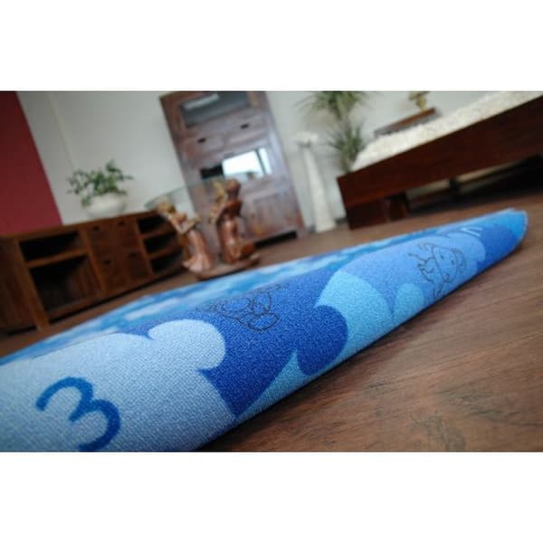 Lasten Matto PUZZLE sininen, 100x300 cm
