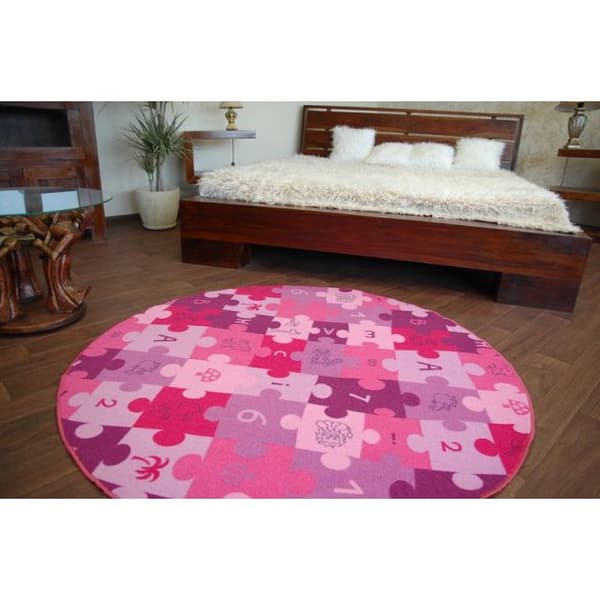 Lasten Matto PUZZLE violetti pyörä, cirkel 150 cm