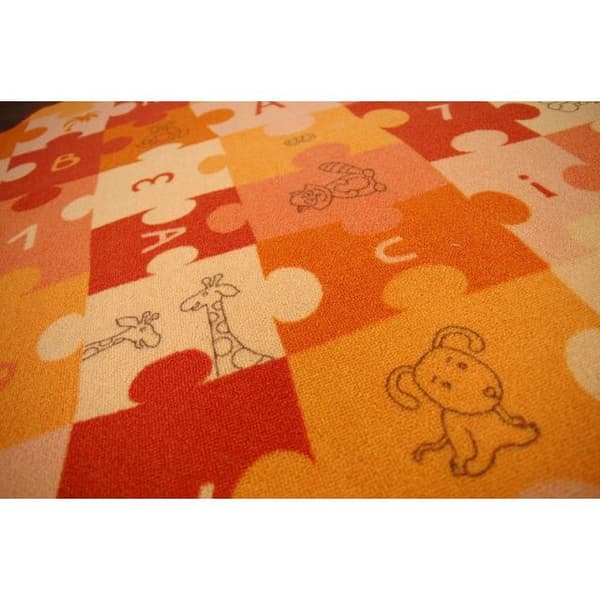 Lasten Matto PUZZLE oranssi  pyörä, cirkel 100 cm