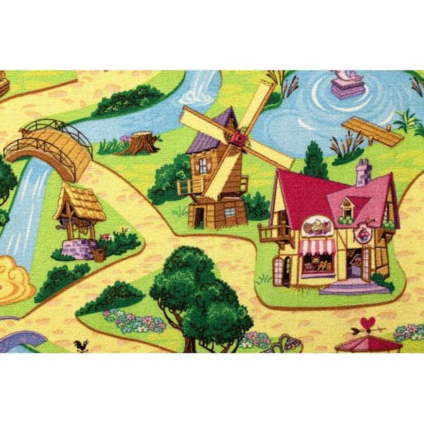 Tæppe børns CANDY TOWN til børn, gader, bygd, vej, 100x200 cm