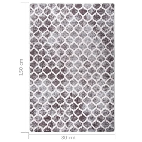 vidaXL Vaskbart teppe 80x150 cm sklisikker flerfarget