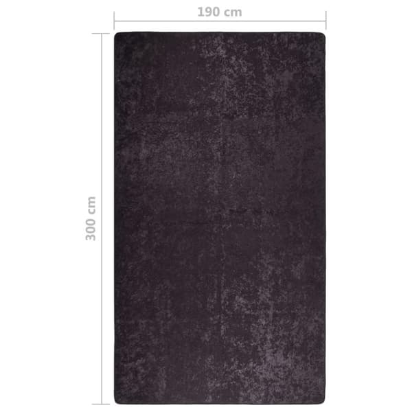 vidaXL Matta tvättbar 190x300 cm antracit halkfri