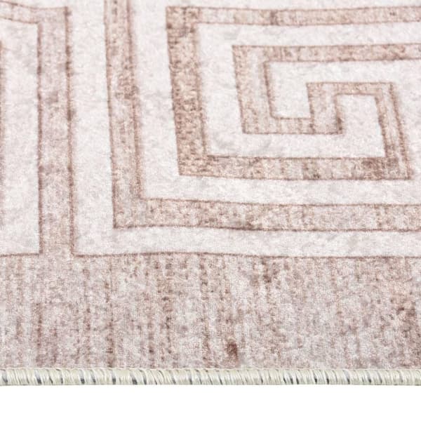 vidaXL Matta tvättbar 120x180 cm beige halkfri