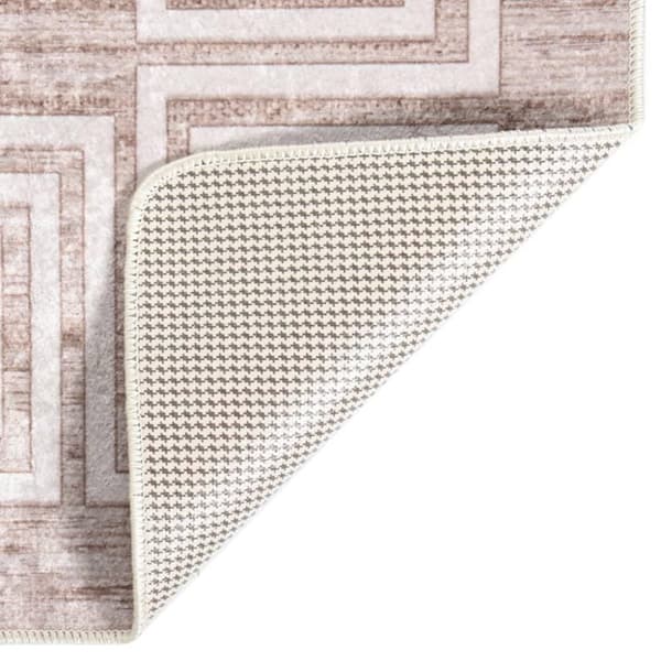 vidaXL Matta tvättbar 120x180 cm beige halkfri