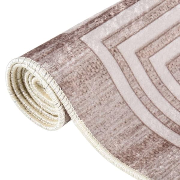 vidaXL Matta tvättbar 120x180 cm beige halkfri