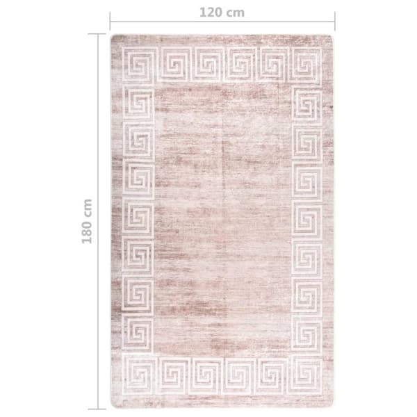 vidaXL Matta tvättbar 120x180 cm beige halkfri