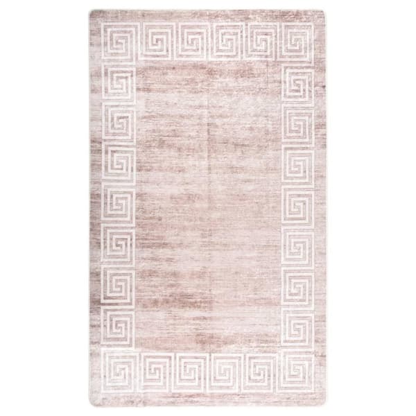 vidaXL Matta tvättbar 120x180 cm beige halkfri