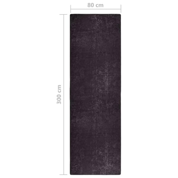 vidaXL Vaskbart teppe 80x300 cm antrasitt sklisikker