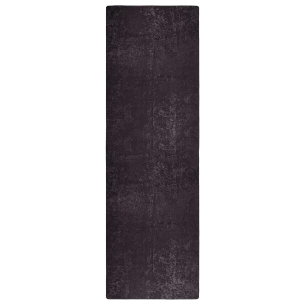 vidaXL Matta tvättbar 80x300 cm antracit halkfri