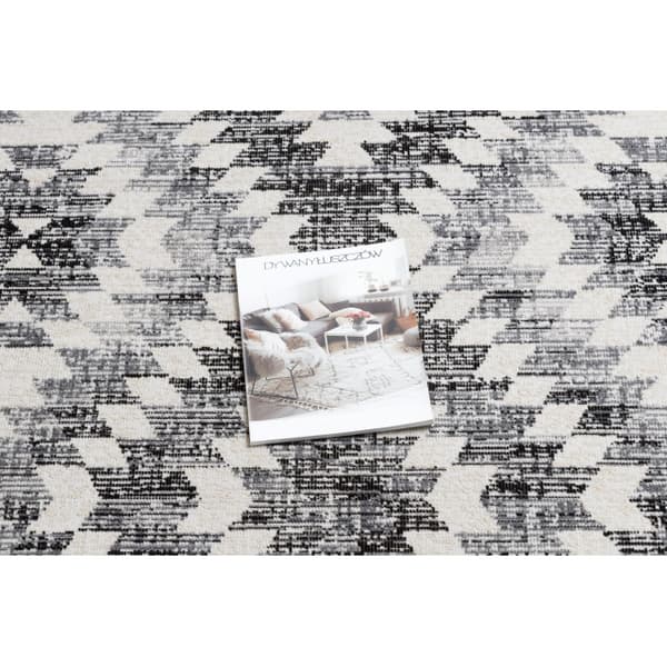 Moderne tæppe MUNDO D7461 diamanter 3D udendørs grå / beige, 140x190 cm