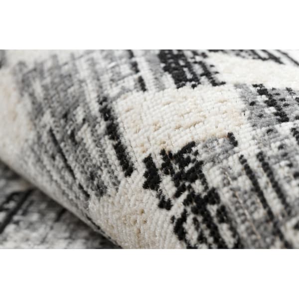 Modern matta MUNDO D7461 diamanter 3D utomhus grå / beige, 180x270 cm
