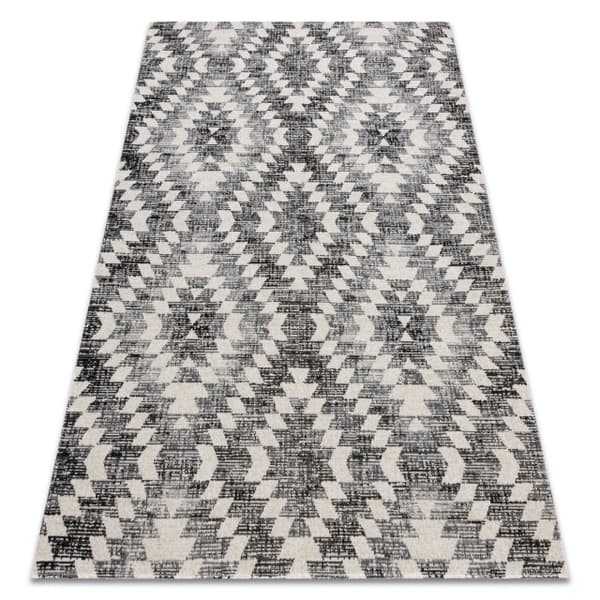 Modern matta MUNDO D7461 diamanter 3D utomhus grå / beige, 180x270 cm
