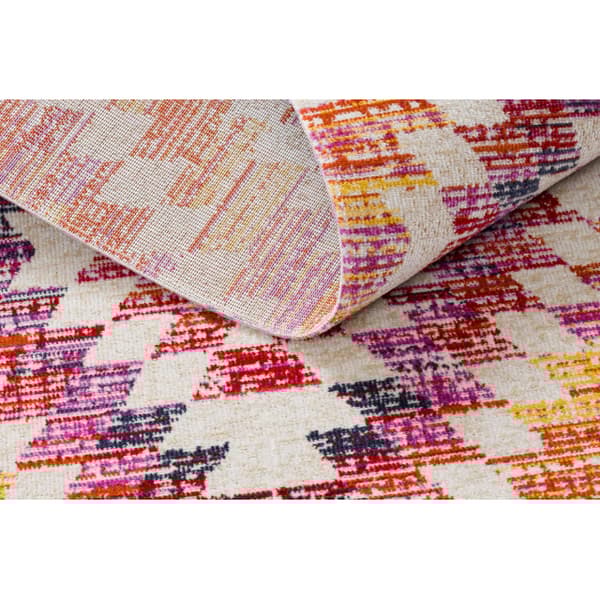 Modern matta MUNDO D7951 diamanter 3D utomhus rosa / beige, 120x170 cm