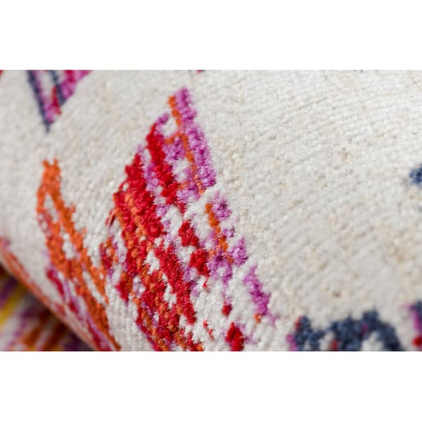 Modern matta MUNDO D7951 diamanter 3D utomhus rosa / beige, 120x170 cm