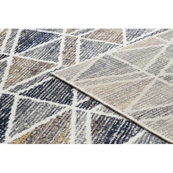Modern matta MUNDO D7891 diamanter, trianglar 3D utomhus grå / beige, 160x220 cm