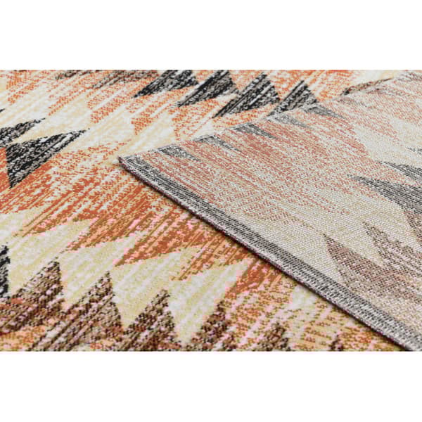 Moderne tæppe MUNDO D5781 trekanter 3D udendørs orange / beige, 140x190 cm