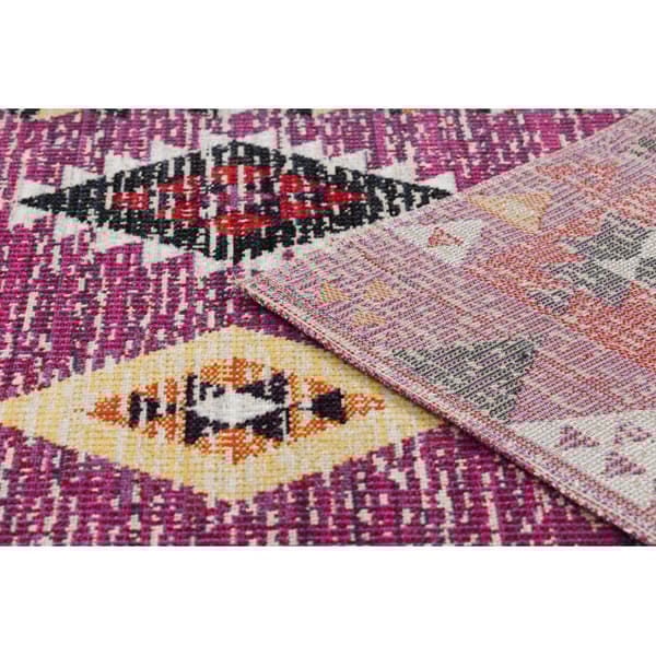 Moderne tæppe MUNDO D7701 diamanter boho udendørs lyserød / beige, 140x190 cm