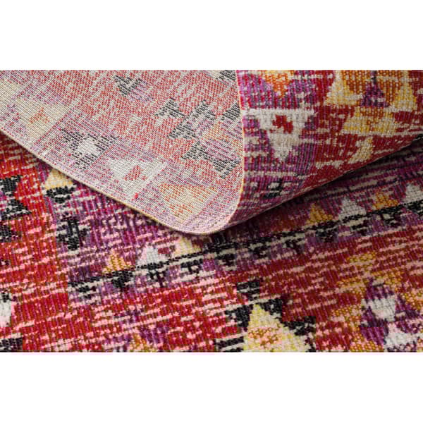 Moderne tæppe MUNDO D7701 diamanter boho udendørs lyserød / beige, 180x270 cm