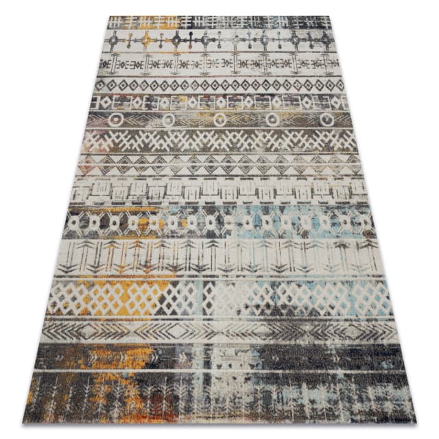 Modern matta MUNDO E0591 etnisk boho utomhus beige, 120x170 cm