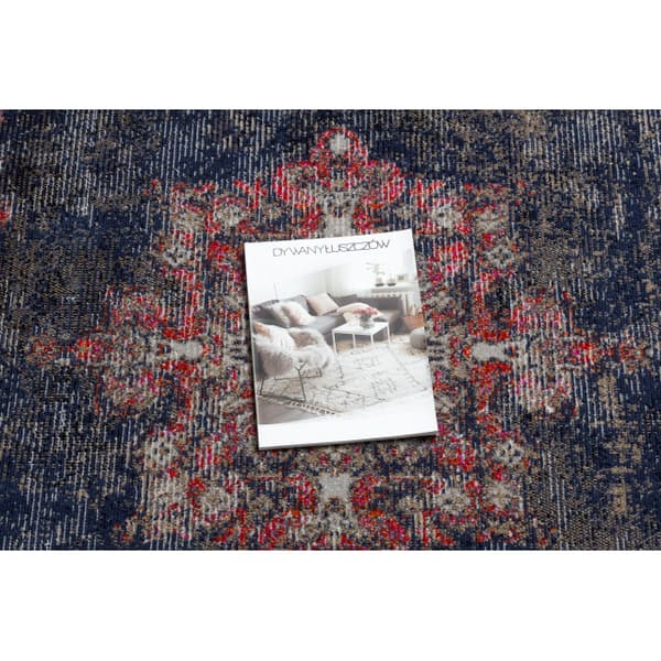 Modern matta MUNDO E0551 prydnad, ram vintage utomhus röd / svart, 120x170 cm