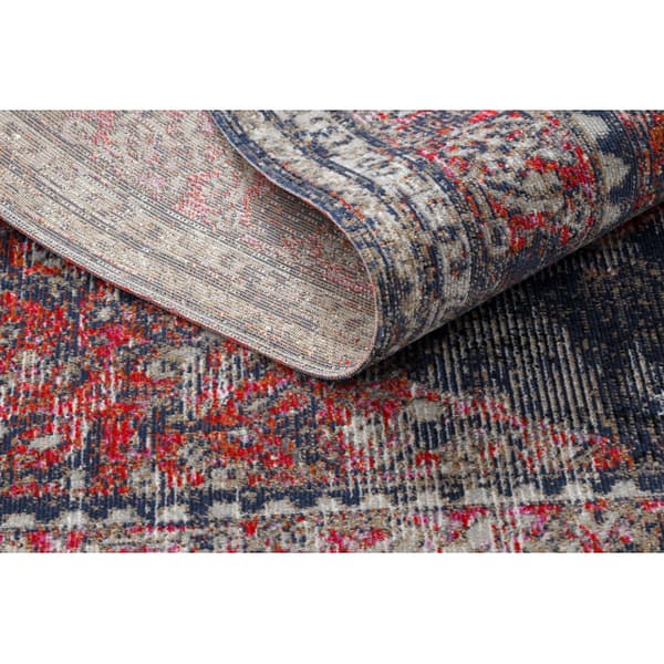 Modern matta MUNDO E0551 prydnad, ram vintage utomhus röd / svart, 140x190 cm