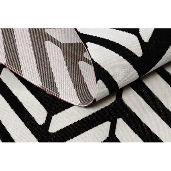 Modern matta MUNDO E0571 fiskbens utomhus beige / svart, 140x190 cm