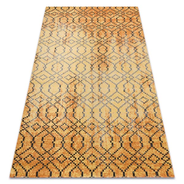 Moderni matto MUNDO D5751 glamour ulkona oranssi / musta, 80x250 cm