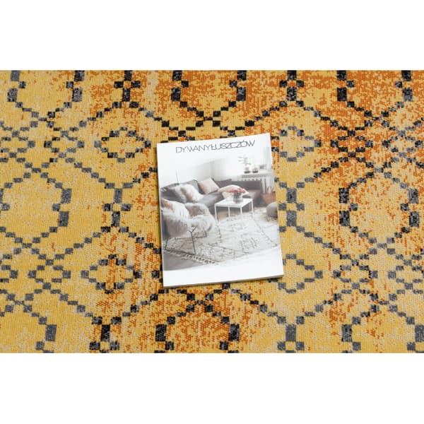 Modern matta MUNDO D5751 glamour utomhus orange / svart, 200x290 cm