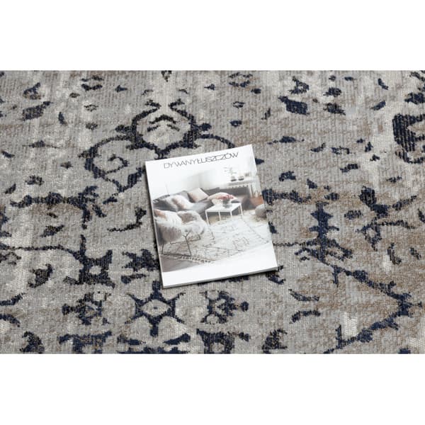 Moderni matto MUNDO E0681 ornamentti, runko vintage ulkona beige / musta, 80x150 cm