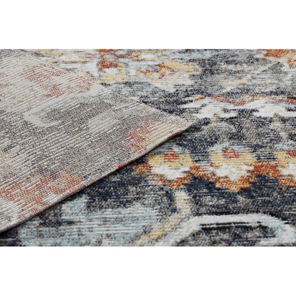 Moderni matto MUNDO E0671 itämainen vintage ulkona musta / keltainen, 160x220 cm