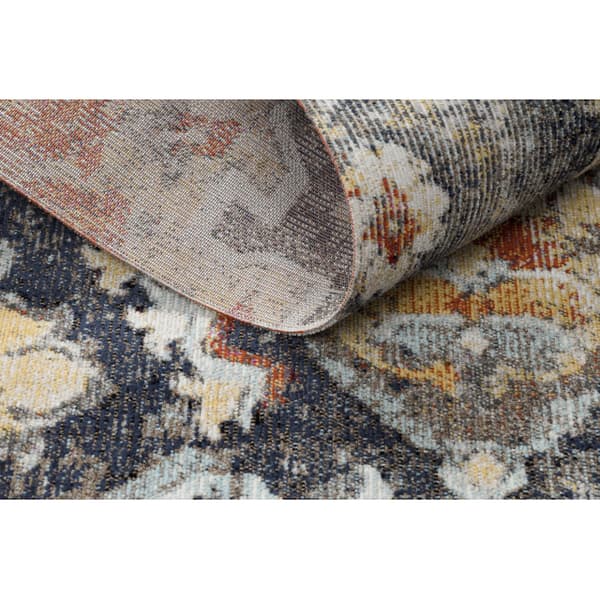 Moderni matto MUNDO E0671 itämainen vintage ulkona musta / keltainen, 160x220 cm